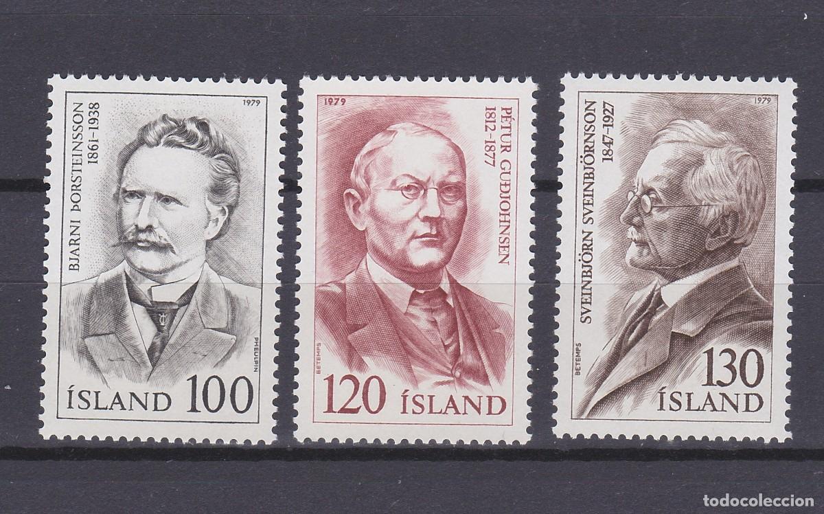 Sellos: ISLANDIA (548) 1979 SERIE COMPLETA NUEVO ** MNH PERSONAJES FAMOSOS FACIAL 2,55 &euro;