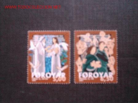 Sellos: FEROE N&ordm; Yvert 408/9. A&ntilde;o 2001 - Foto 1