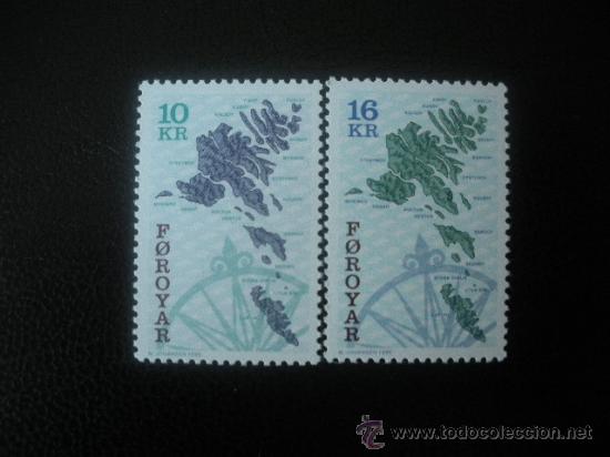 Sellos: Feroe 1996 Ivert 296/7 *** Mapa de las Islas Feroe - Foto 1