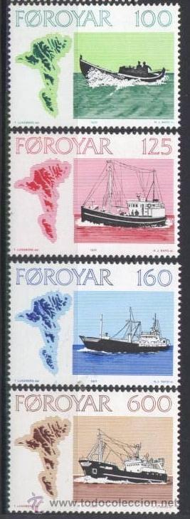Sellos: FEROE 1977 - BARCOS - YVERT N&ordm; 18-21 - Foto 1