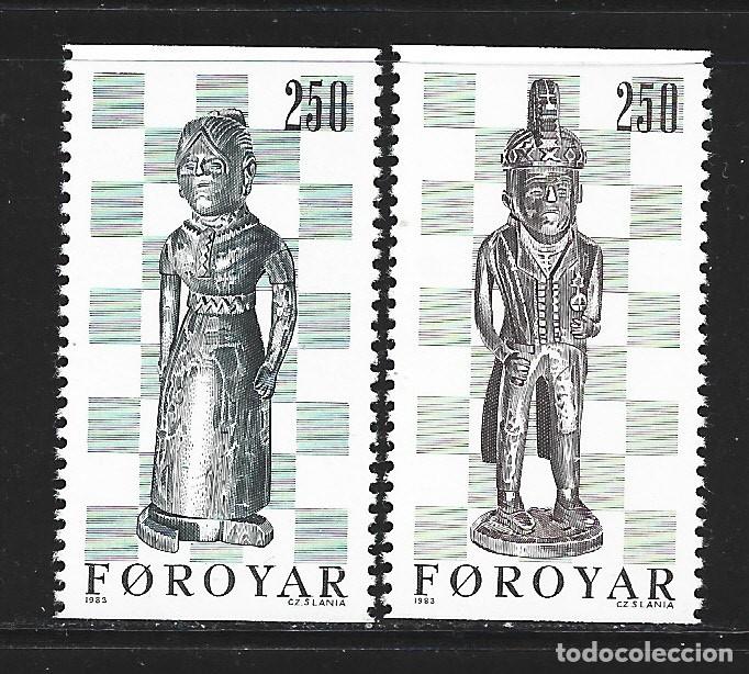 Sellos: FEROE 76/77** - A&Ntilde;O 1983 - PIEZAS DE AJEDREZ - Foto 1