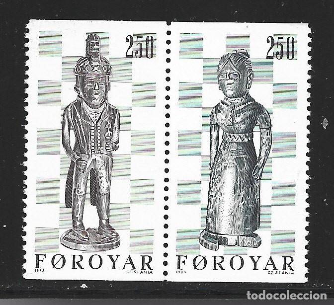 Sellos: FEROE 76a** - A&Ntilde;O 1983 - PIEZAS DE AJEDREZ - Foto 1