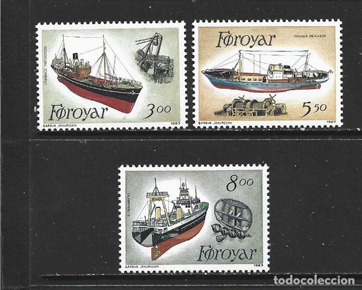 Sellos: FEROE 145/47** - A&Ntilde;O 1987 - BARCOS DE PESCA - Foto 1
