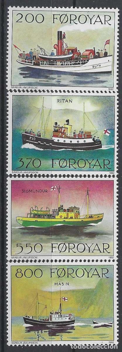 Sellos: ISLAS FEROE 1992 - BARCOS POSTALES, S.COMPLETA - MNH** - Foto 1
