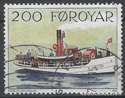 Sellos: ISLAS FEROE 1992 - BARCOS POSTALES, &rdquo;RUTH&rdquo; - USADO - Foto 1