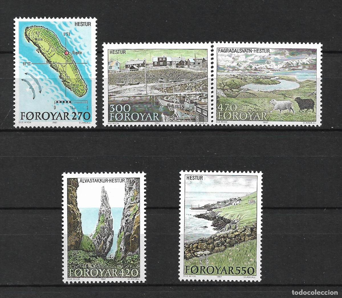 Sellos: islas feroe 1988 scott 161-165 ** mnh 7&euro;- 33/46