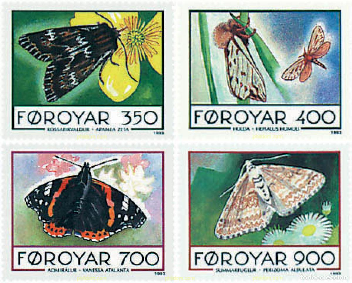 Francobolli: 96732 MNH FEROE 1993 MARIPOSAS