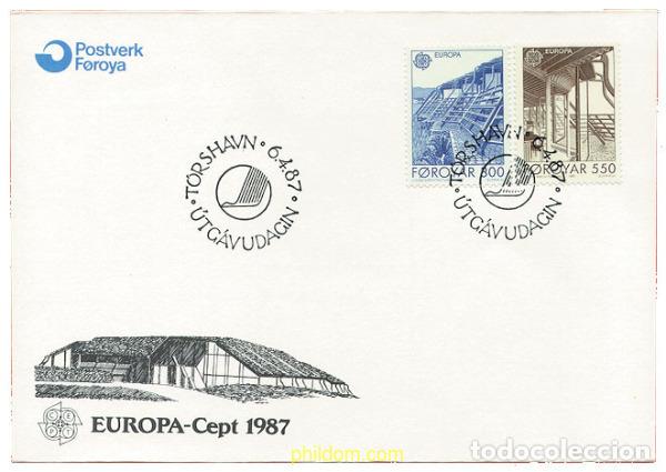 Francobolli: 24112 MNH FEROE 1987 EUROPA CEPT. ARQUITECTURA MODERNA