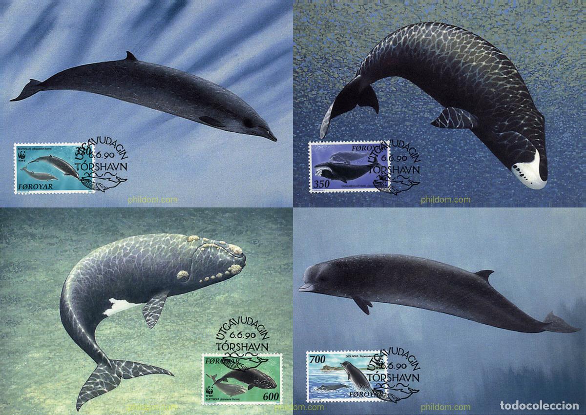 Sellos: 7359 MNH FEROE 1990 MAMIFEROS MARINOS DEL ATLANTICO NORTE