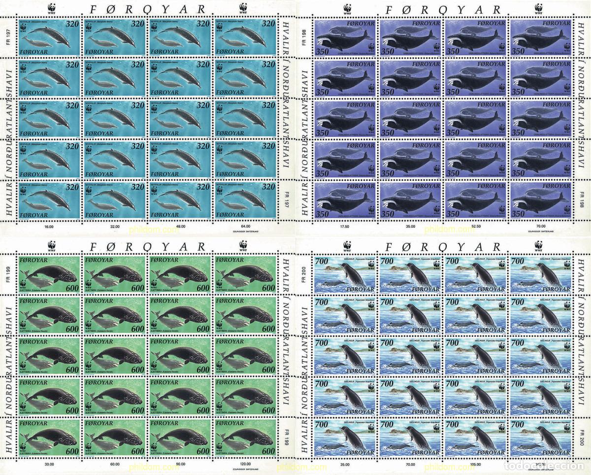 Sellos: 12800 MNH FEROE 1990 MAMIFEROS MARINOS DEL ATLANTICO NORTE