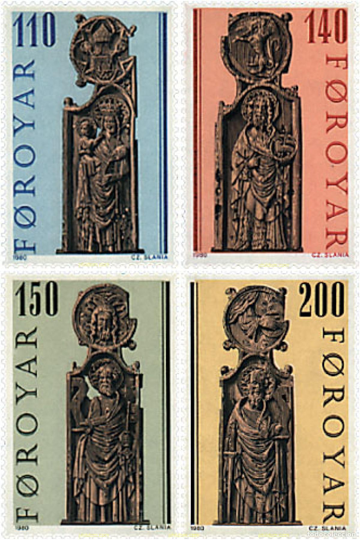 Sellos: 96636 MNH FEROE 1980 AGUILONES DE BANCOS DE LA IGLESIA DE KIRKJUBO