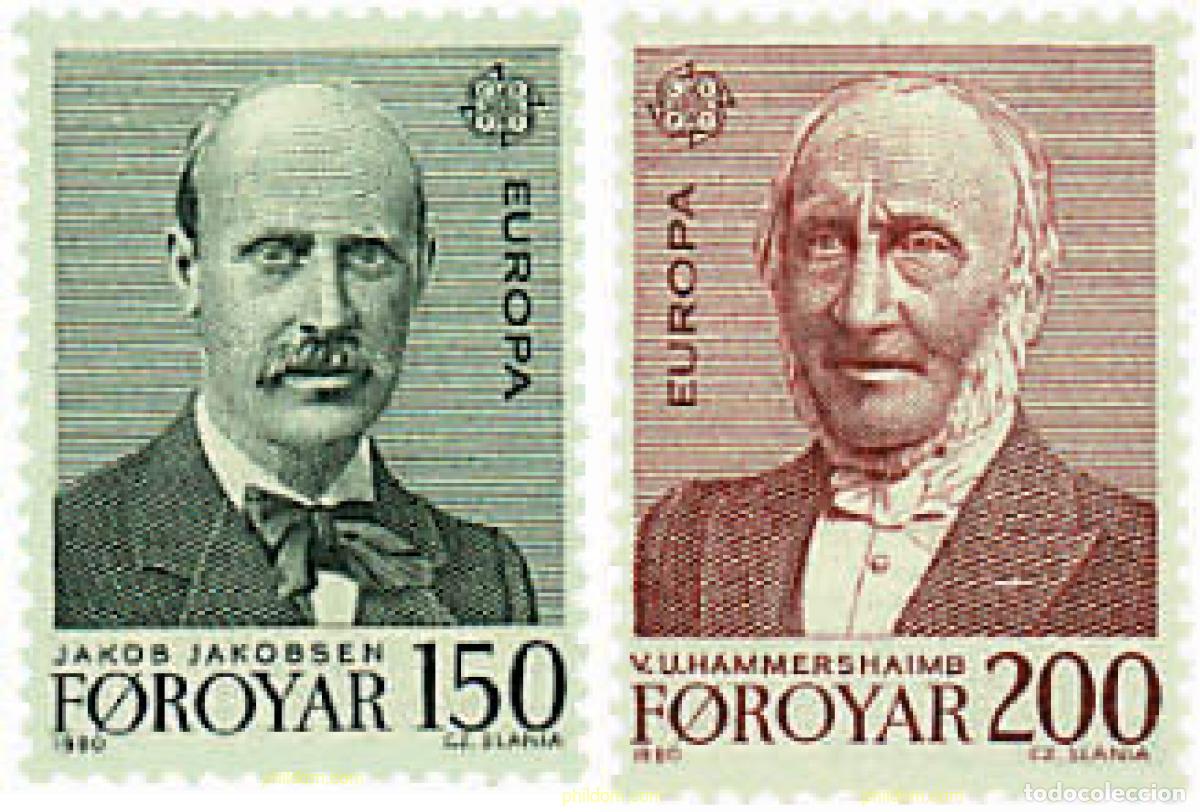 Sellos: 96635 MNH FEROE 1980 EUROPA CEPT. GENTE FAMOSA