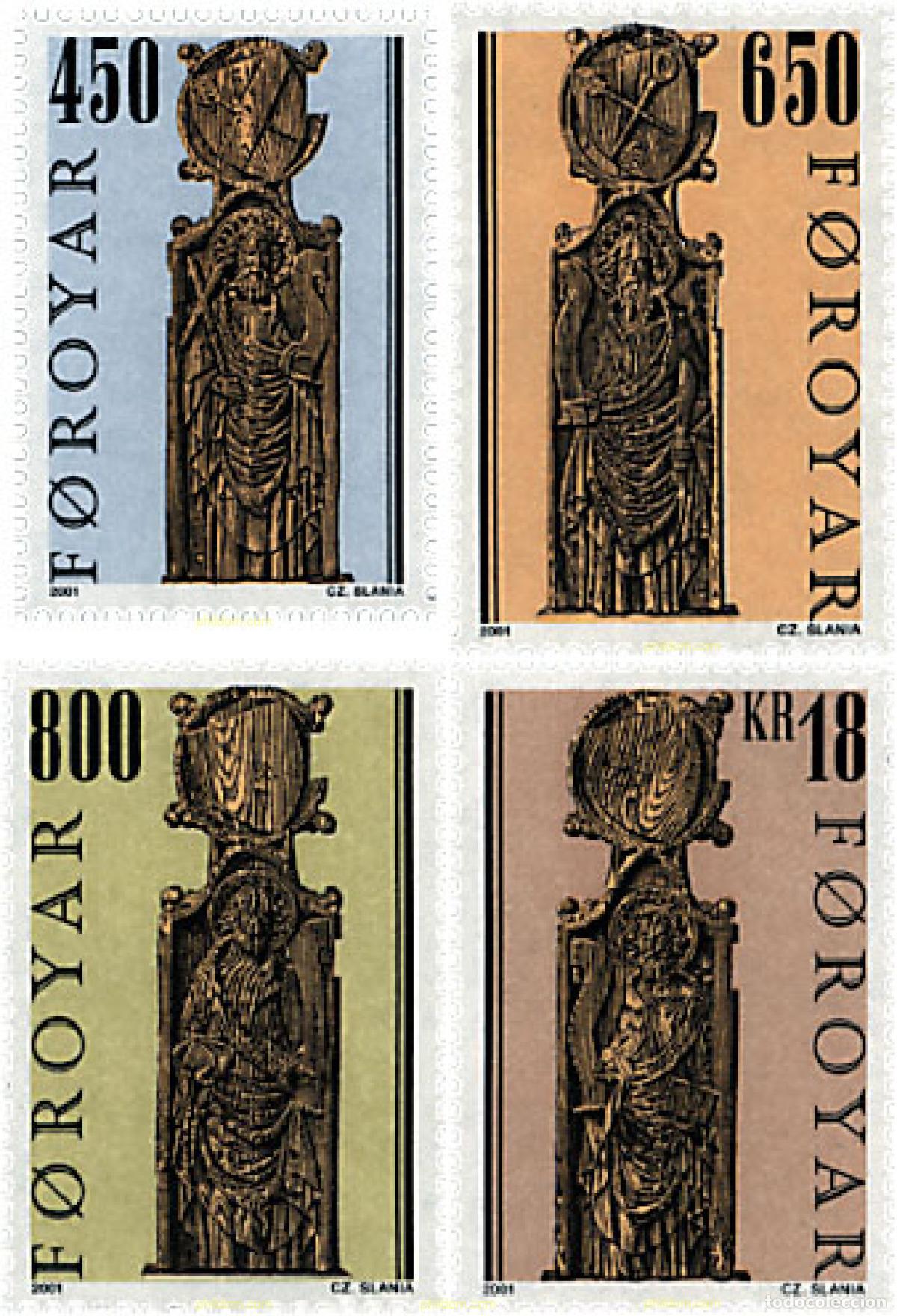 Sellos: 60866 MNH FEROE 2001 AGUILONES DE BANCOS DE LA IGLESIA DE KIRKJUBO