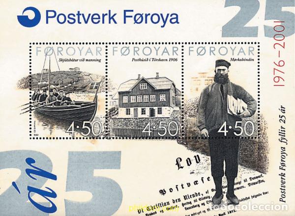 Sellos: 72153 MNH FEROE 2001 25 ANIVERSARIO DEL CORREO DE LAS ISLAS FEROE