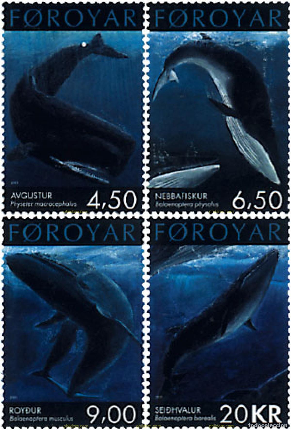 Sellos: 86118 MNH FEROE 2001 CETACEOS