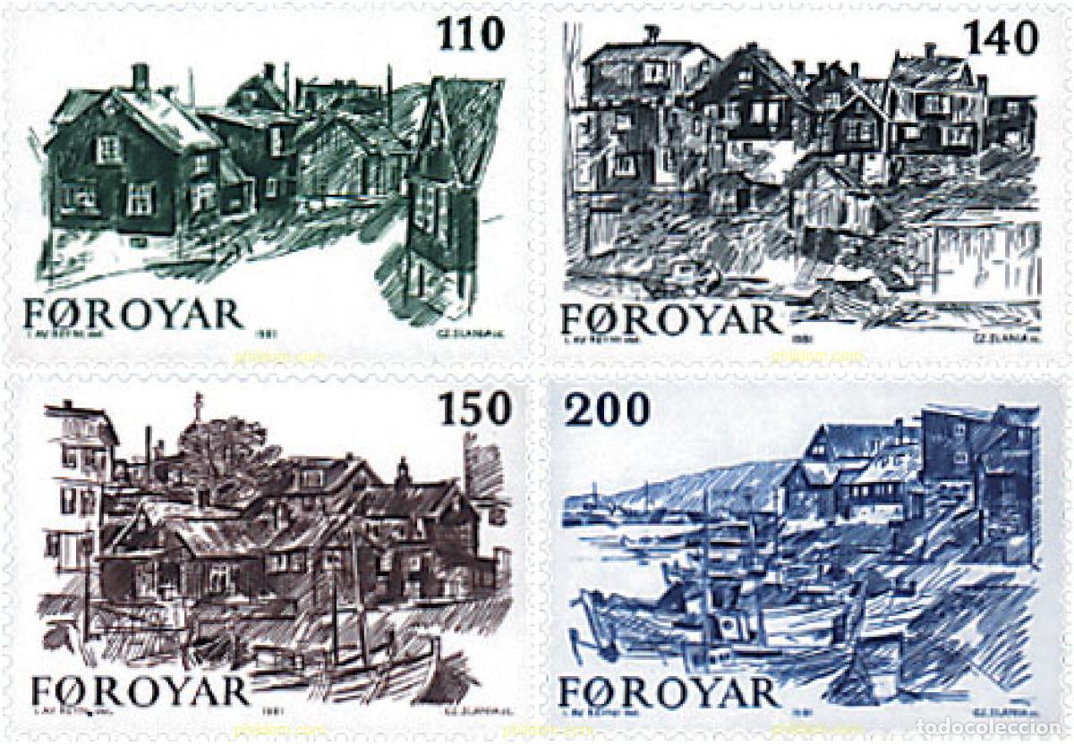 Sellos: 96637 MNH FEROE 1981 LA VIEJA CIUDAD DE TORSHAVN
