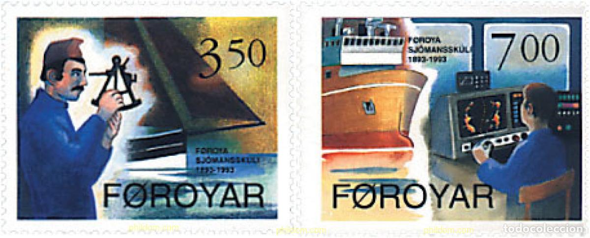 Sellos: 96739 MNH FEROE 1994 CENTENARIO DE LA ESCUELA DEL NAVEGANTE DE FEROE