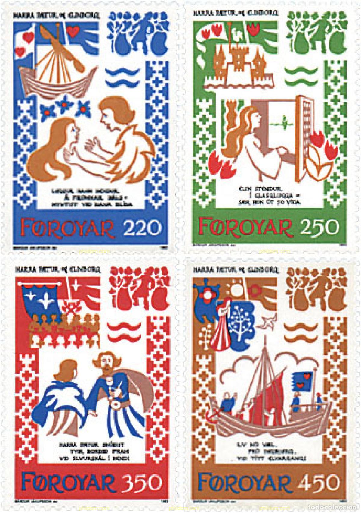 Sellos: 96642 MNH FEROE 1982 HISTORIA MEDIEVAL HARRA PAETUR OG ELINBORG