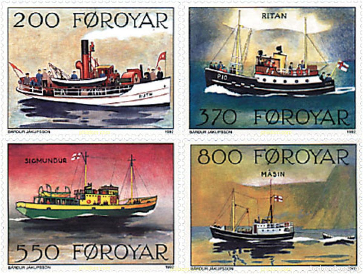 Sellos: 96705 MNH FEROE 1992 BARCOS POSTALES
