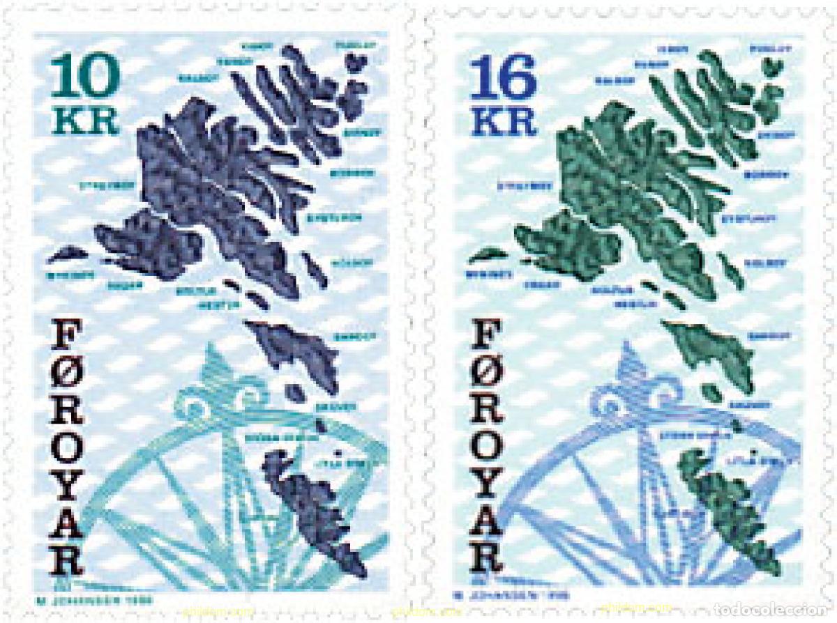 Sellos: 96758 MNH FEROE 1996 MAPA DE LAS ISLAS