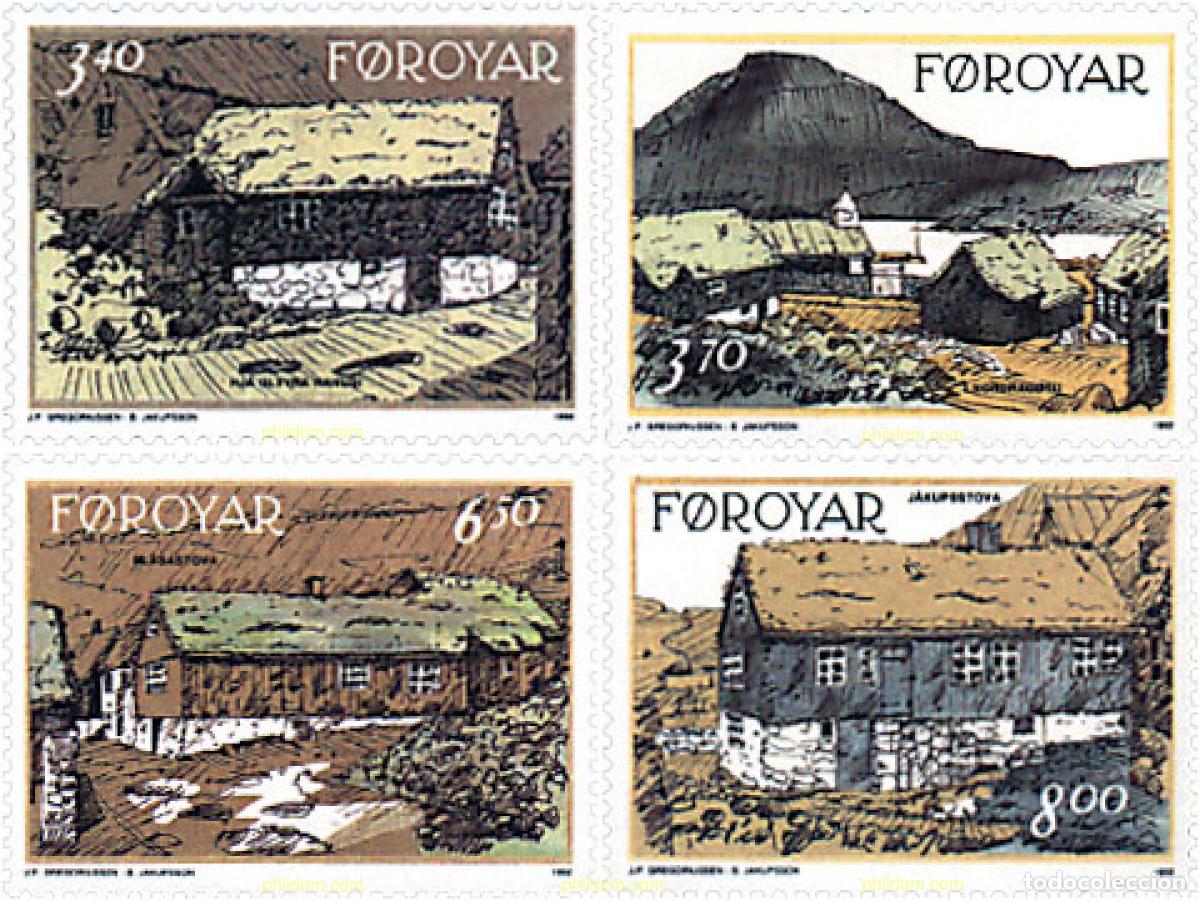 Sellos: 96719 MNH FEROE 1992 CASAS ANTIGUAS DEL BARRIO ANTIGUO DE NORDAGOTA