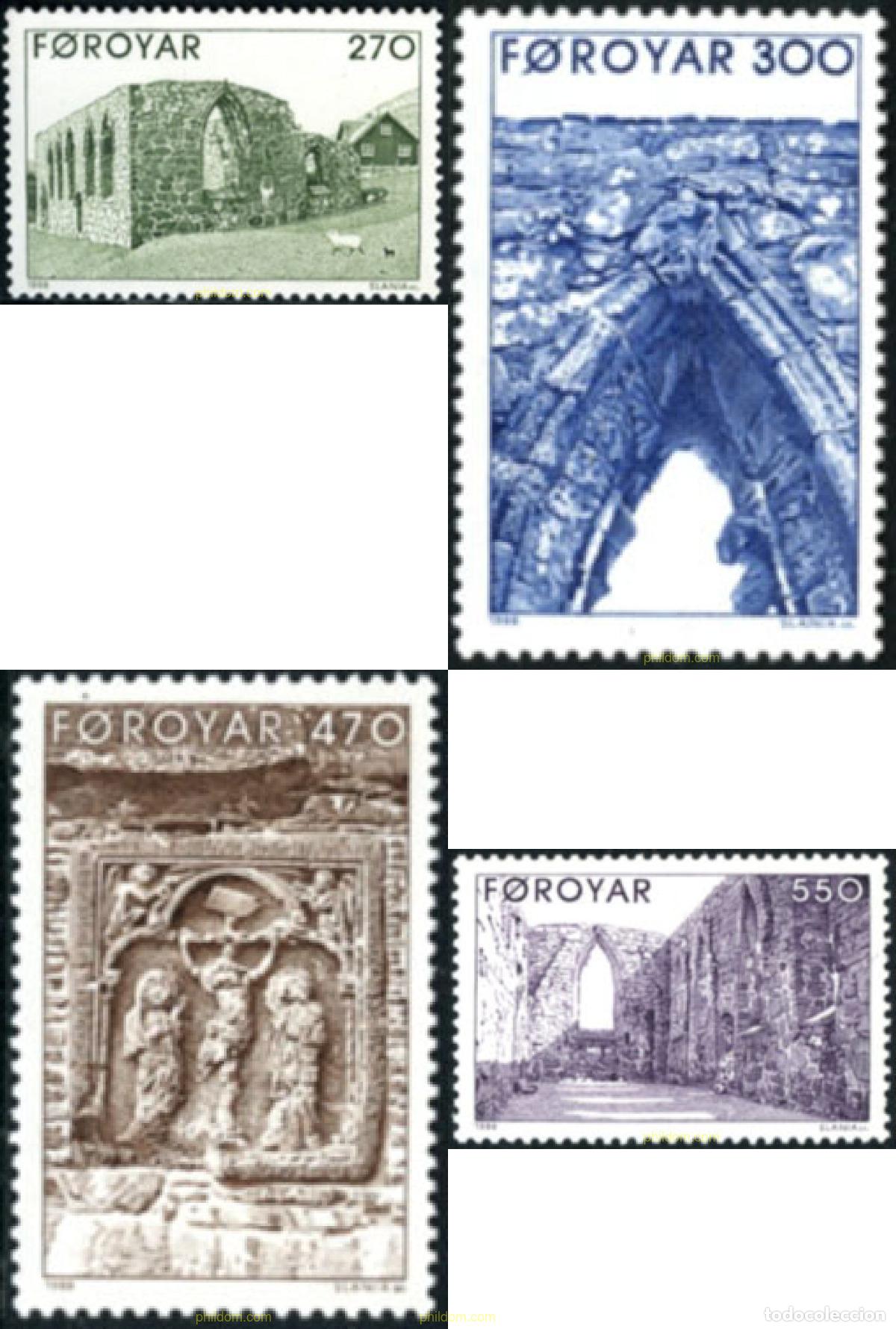 Sellos: 144610 MNH FEROE 1988 LA CATEDRAL DE KIRKJUBOUR