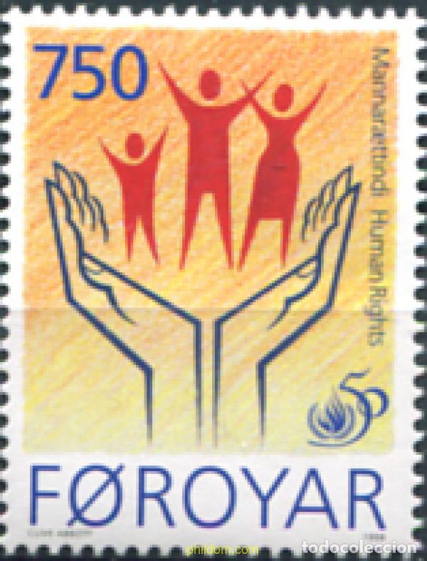Sellos: 144652 MNH FEROE 1998 50 ANIVERSARIO DE LA DECLARACION UNIVERSAL DE LOS DERECHOS HUMANOS