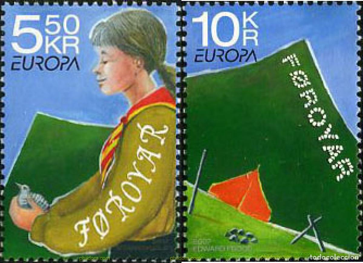Sellos: 203141 MNH FEROE 2007 EUROPA CEPT. 100 A&Ntilde;OS DE ESCULTISMO