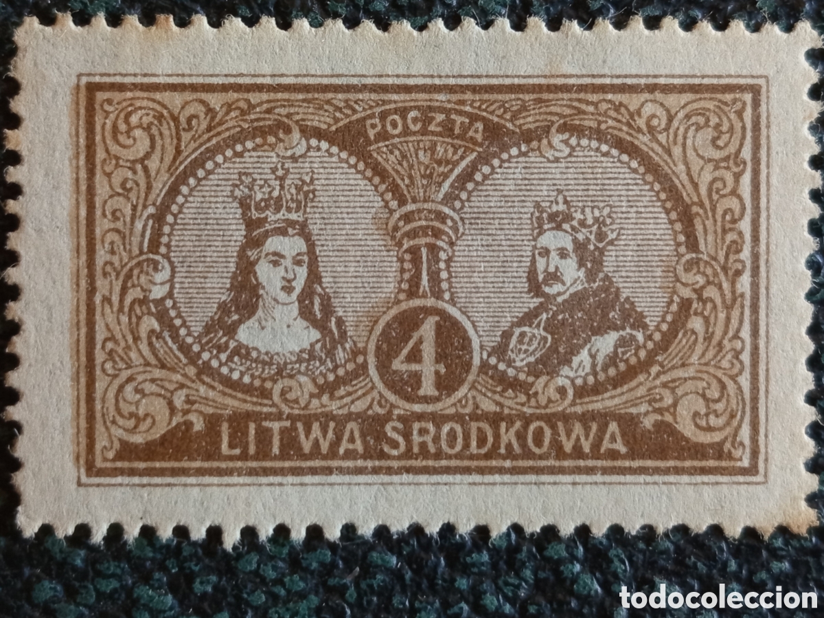 Sellos: Sello Lituania Central 1920 Mi. 10 (Sc. 26) 4m Rey e Reina MH Nuevo