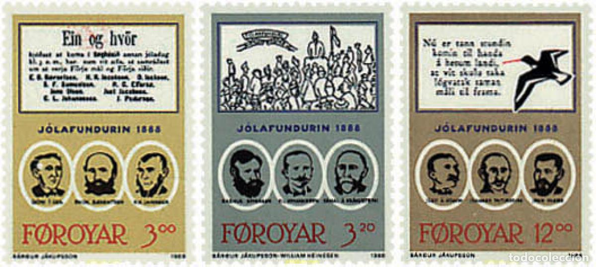 Sellos: 96660 MNH FEROE 1988 CENTENARIO DE LA REUNION PARA LA DEFENSA DE LA LENGUA Y LAS COSTUMBRES