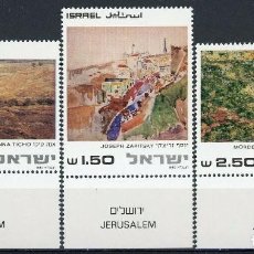 Sellos: ISRAEL 1981 IVERT 786/8 *** PINTURAS DE PAISAJES DE JERUSALEN - ARTE. Lote 200266181