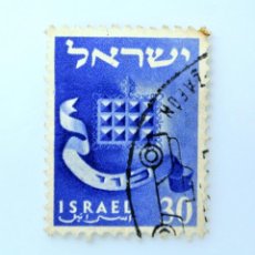 Sellos: SELLO POSTAL ISRAEL 1955 30 PRUTA EMBLEMA TRIBU DE LEVI