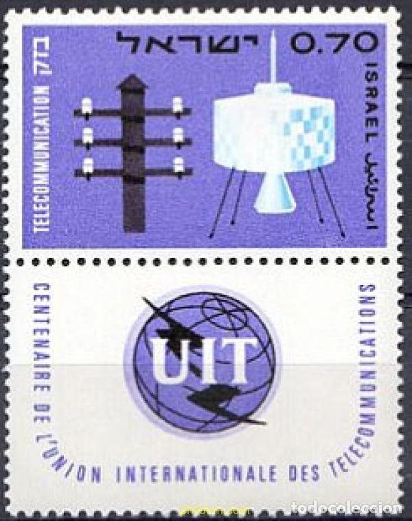 Sellos: 327763 MNH ISRAEL 1965 CENTENARIO DE LA UNION INTERNACIONAL DE TELECOMUNICACIONES