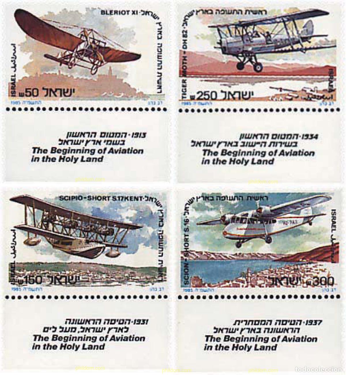 Sellos: 328328 MNH ISRAEL 1985 PIONEROS DE LA AVIACION
