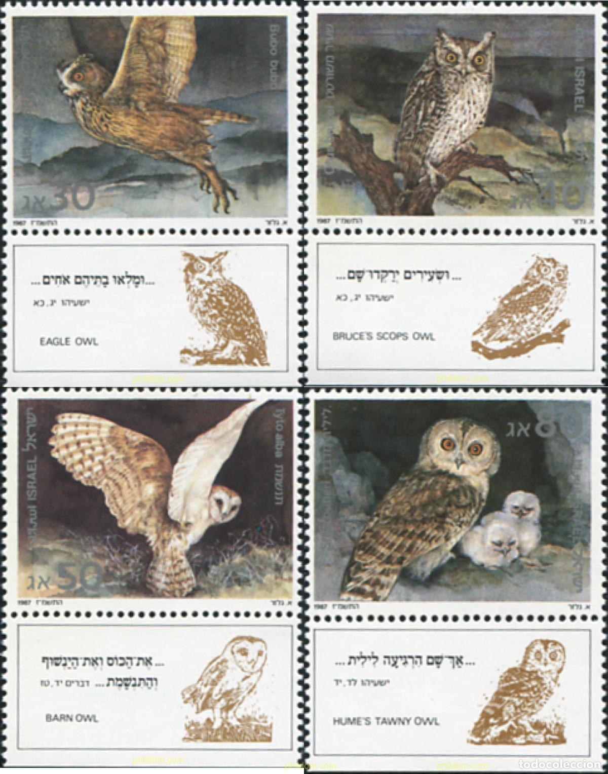 Sellos: 328356 MNH ISRAEL 1987 RAPACES NOCTURNAS