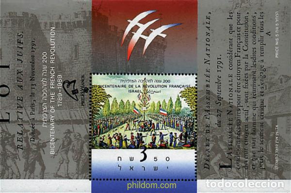 Timbres: 31514 MNH ISRAEL 1989 BICENTENARIO DE LA REVOLUCION FRANCESA