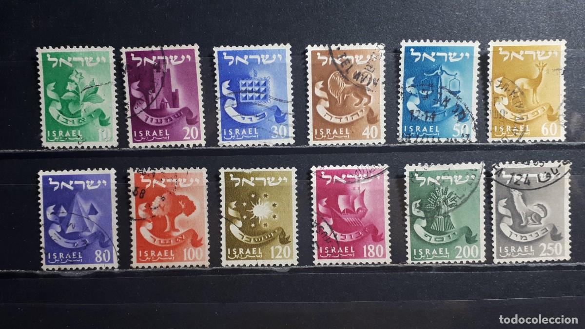 Sellos: ISRAEL. A&Ntilde;O 1955-6. &deg;. YVERT 97/108