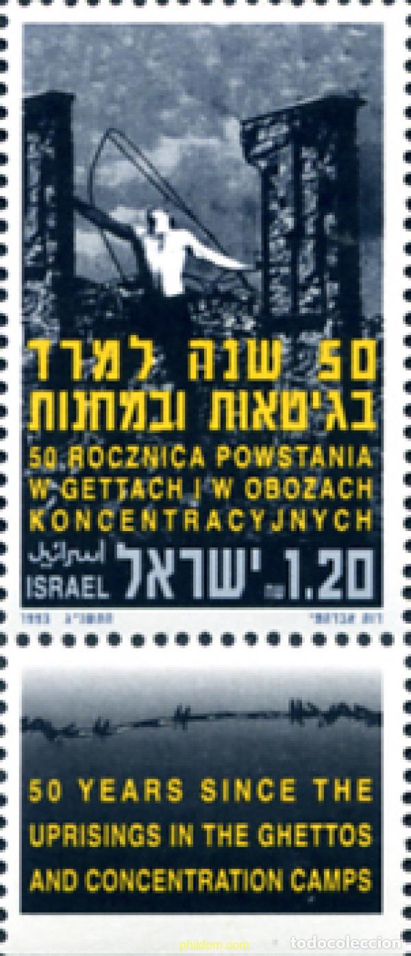 Sellos: 328498 MNH ISRAEL 1993 50 ANIVERSARIO DE LA REVOLUCION EN LOS GHETTOS Y CAMPOS DE CONCENTRACI&Oacute;N