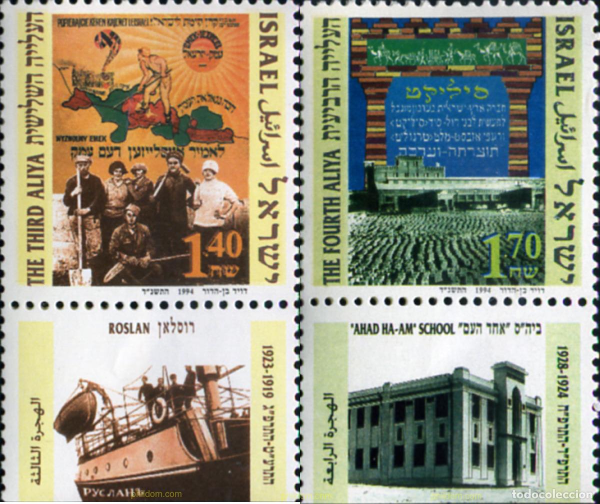 Sellos: 328536 MNH ISRAEL 1994 LA TERCERA Y CUARTA INMIGRACION EN ISRAEL