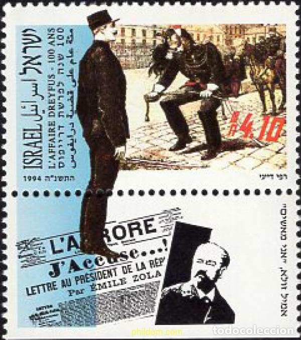 Sellos: 328541 MNH ISRAEL 1994 CENTENARIO DEL &rdquo;AFFAIRE DREYFUS&rdquo;