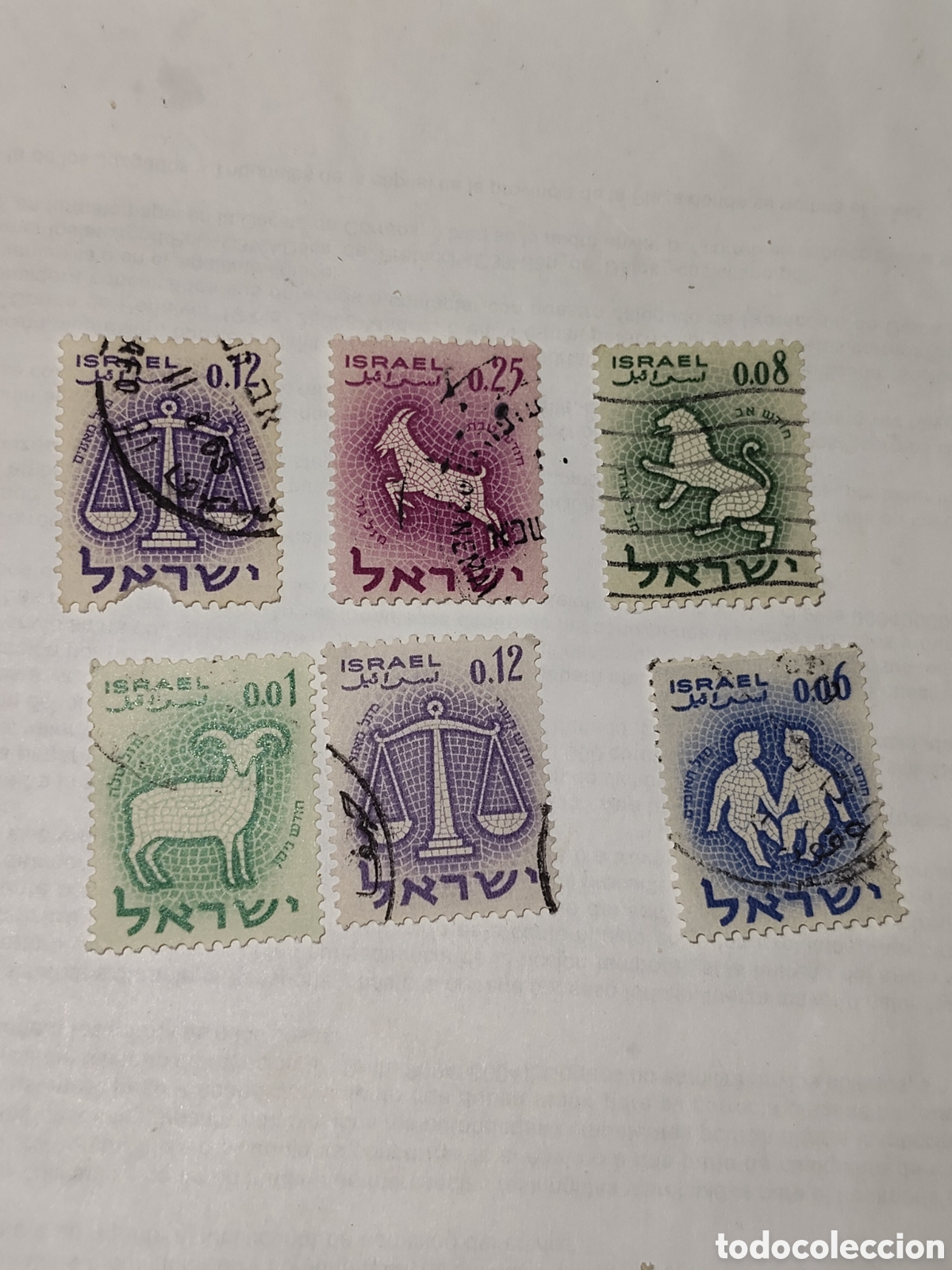 Sellos: 6 sellos de Israel signos del Zodiaco 1961