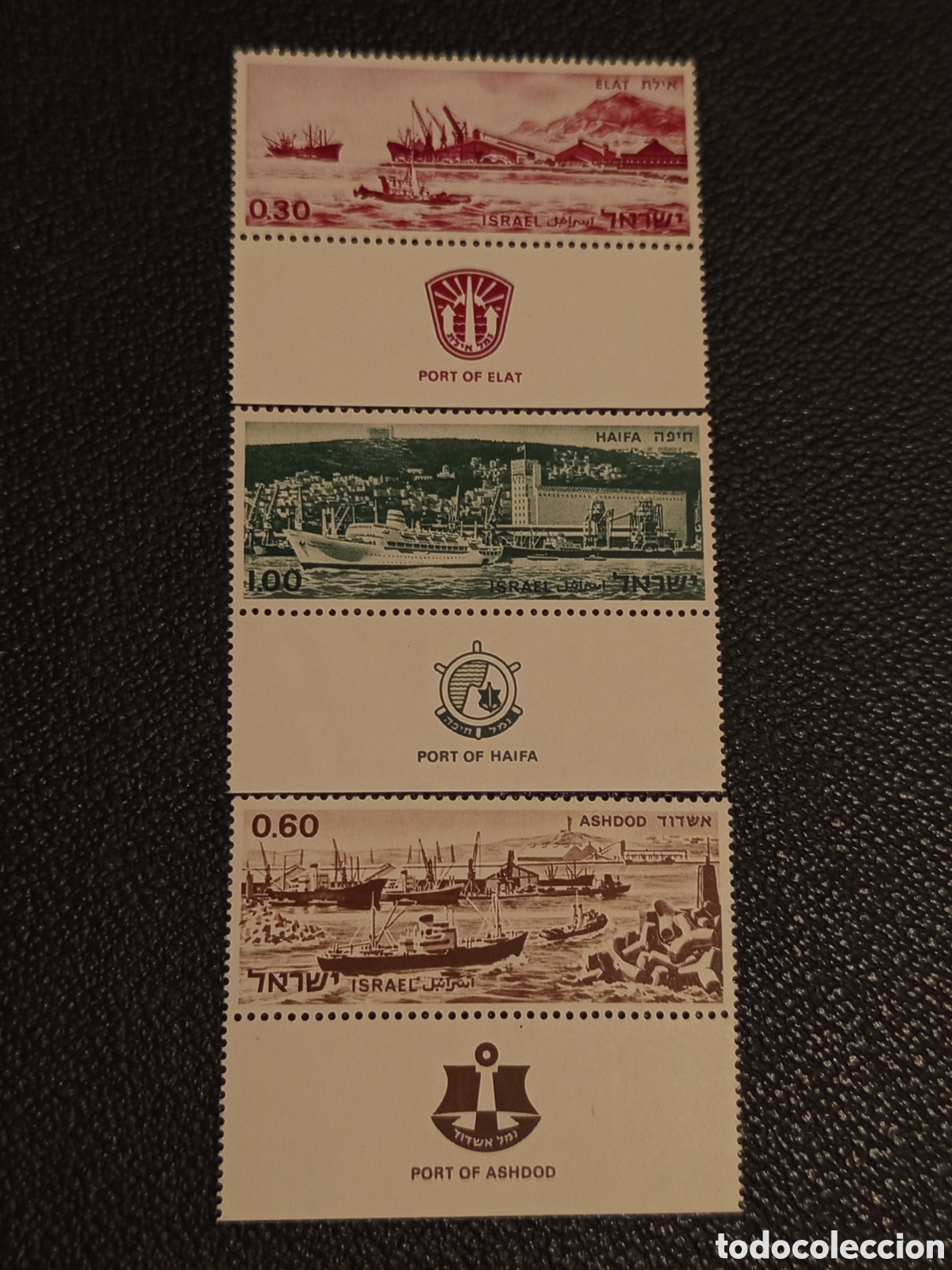 Sellos: Serie Completa Israel 1969 Puertos Eilat Asdod Haifa Con Tab MNH Yvert 433/35