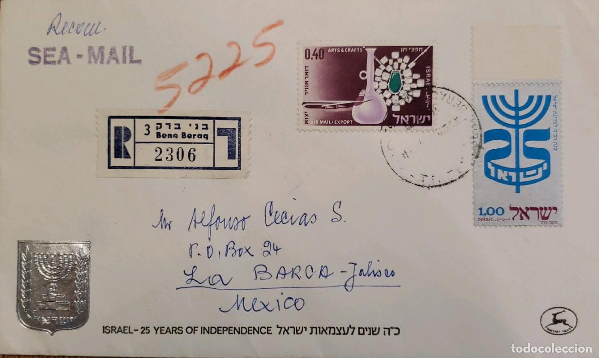 Sellos: MI) 1973 ISRAEL: SENT AS REGISTERED MAIL FROM THE CITY OF BNEI BRAK TO JALISCO, MEXICO; ISSUED TO CO
