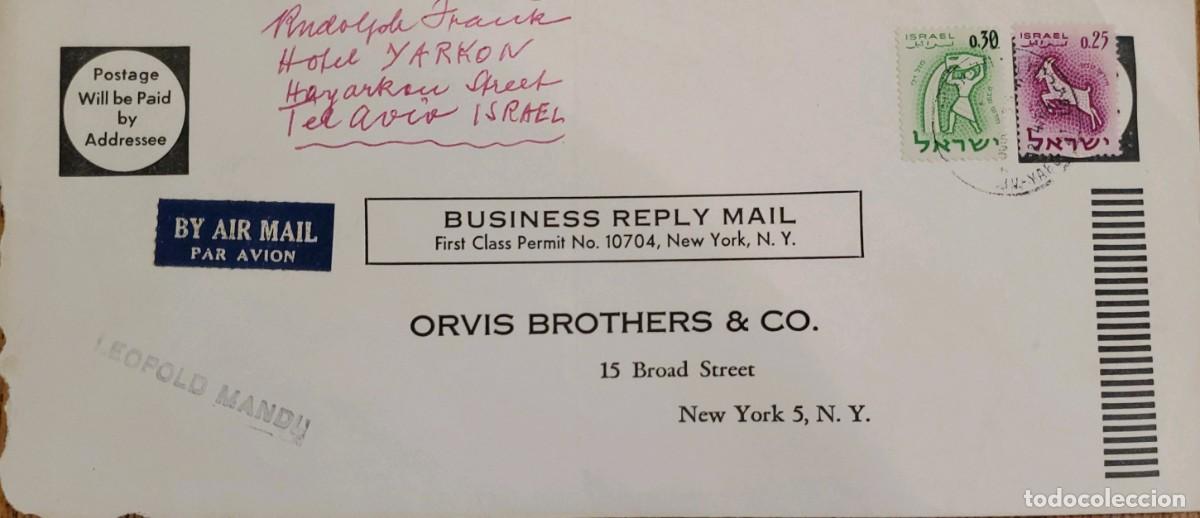 Sellos: MI) 1961 ISRAEL, INTERNATIONAL BUSINESS REPLY MAIL SENT FROM TEL AVIV (ISRAEL) TO NEW YORK, USA. IT
