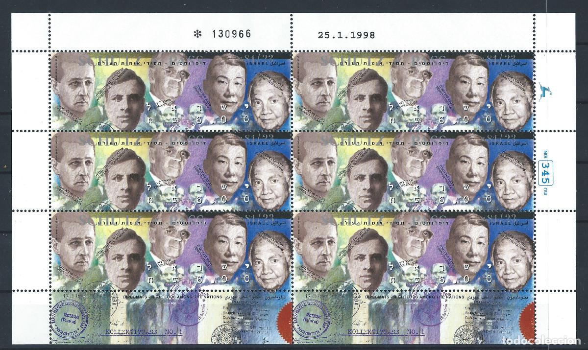 Sellos: Isra&euml;l N&deg;1403** (MNH) 1998 en feuille - portraits &rdquo;Justes parmi les Nations&rdquo;