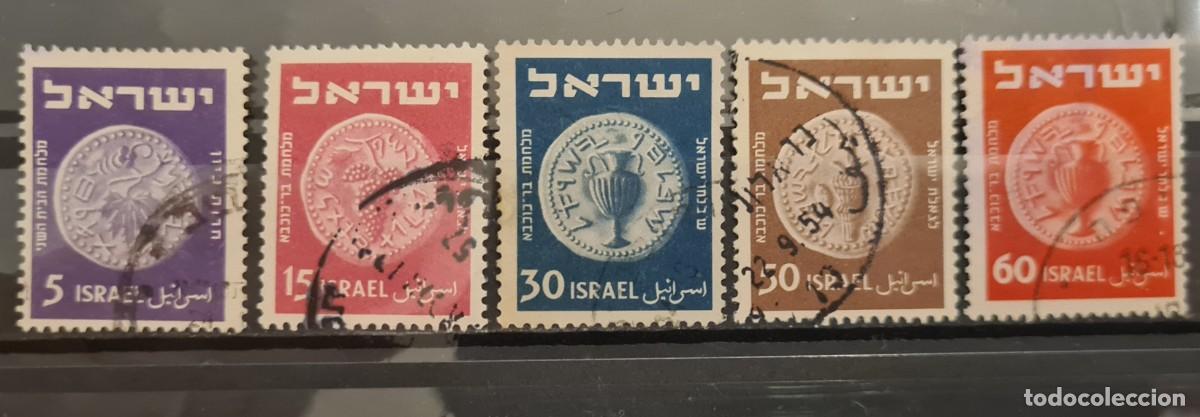 Selos: Serie de sellos usados de Israel 1951-52: monedas