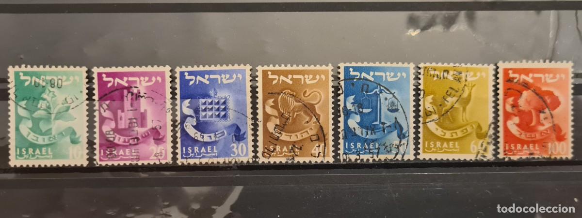 Selos: Serie de sellos usados de Israel 1955-56: emblemas de las 12 tribus de Israel