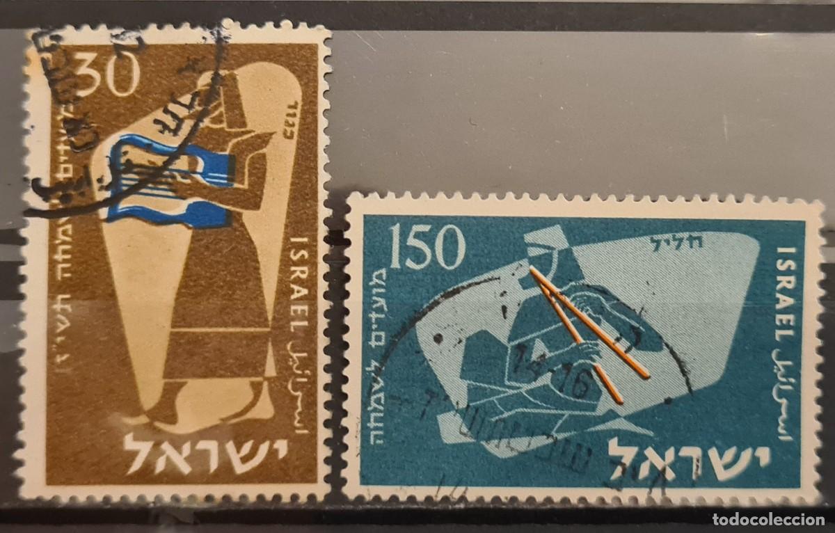 Selos: Serie de sellos usados de Israel 1956. A&ntilde;o Nuevo (5717): m&uacute;sicos de los tiempos b&iacute;blicos