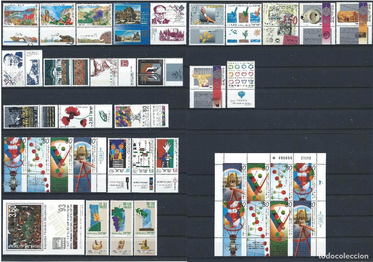 Sellos: Isra&euml;l Lot Ann&eacute;e 1993 Neuf** (MNH) Presque compl&egrave;te - Sujet divers