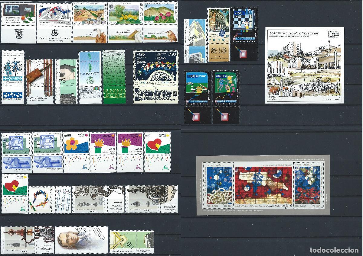 Sellos: Isra&euml;l Lot Ann&eacute;e 1990 Neuf** (MNH) Presque compl&egrave;te - Sujet divers